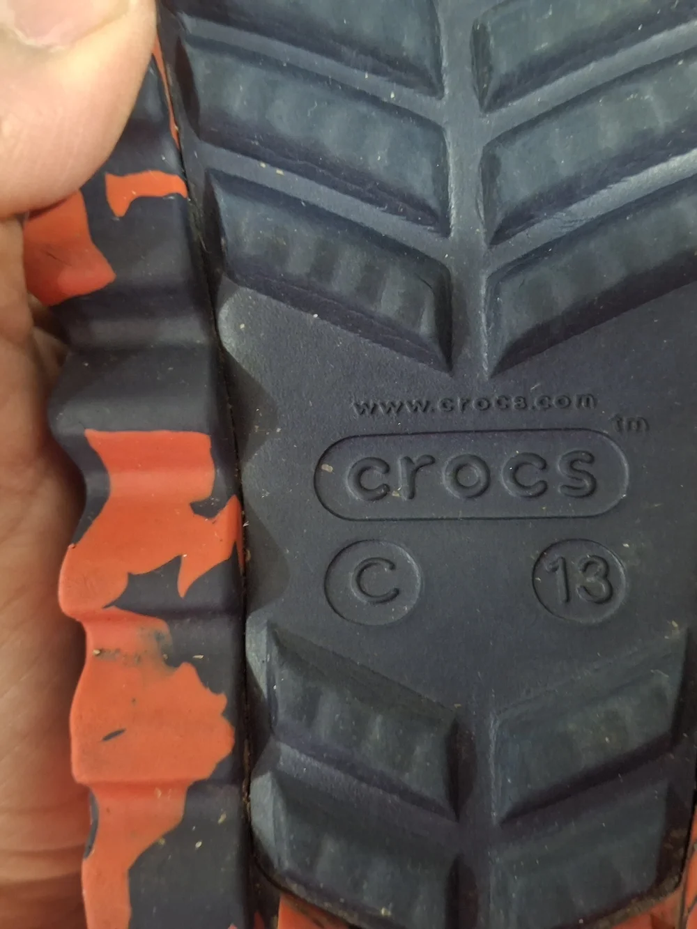 Kids Crocs Winter Boots - Navy with Red Accent Size 13.